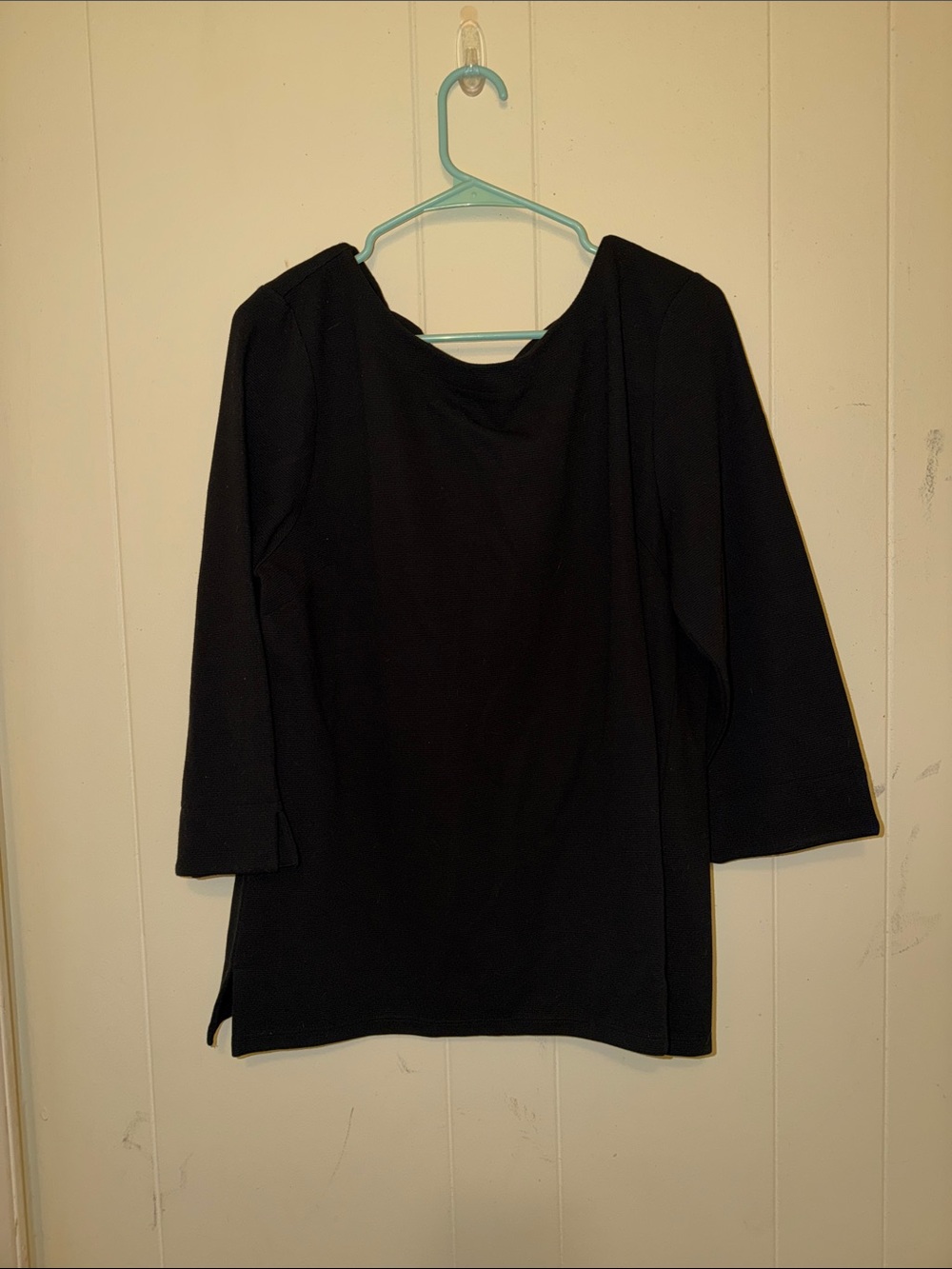 Talbots Black Boatneck 3/4 Sleeve Tunic